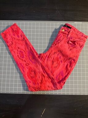 Joe's Jeans Red-Pink Ikat Skinny Jeans